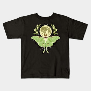 Luna Moth At Night Kids T-Shirt